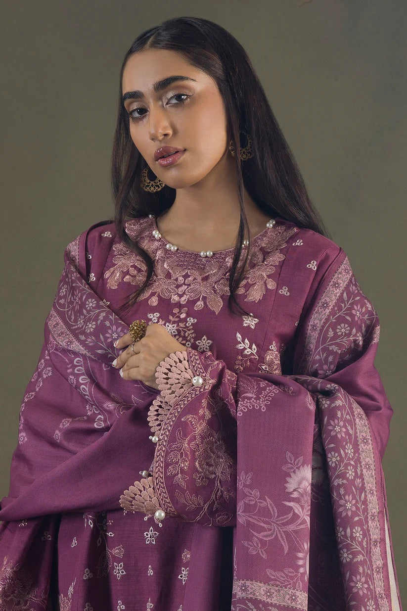 Embroidered Shirt Shalwar Shawl-WUW25E30236