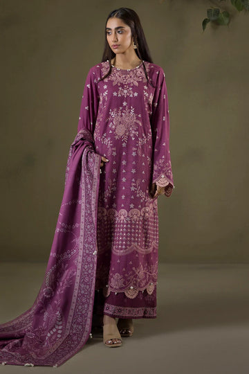 Embroidered Shirt Shalwar Shawl-WUW25E30236