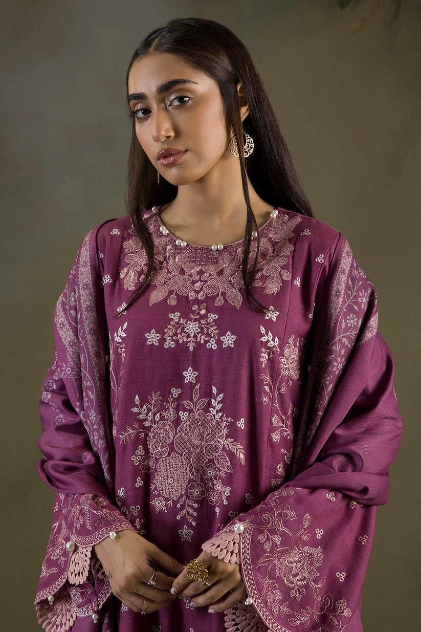 Embroidered Shirt Shalwar Shawl-WUW25E30236