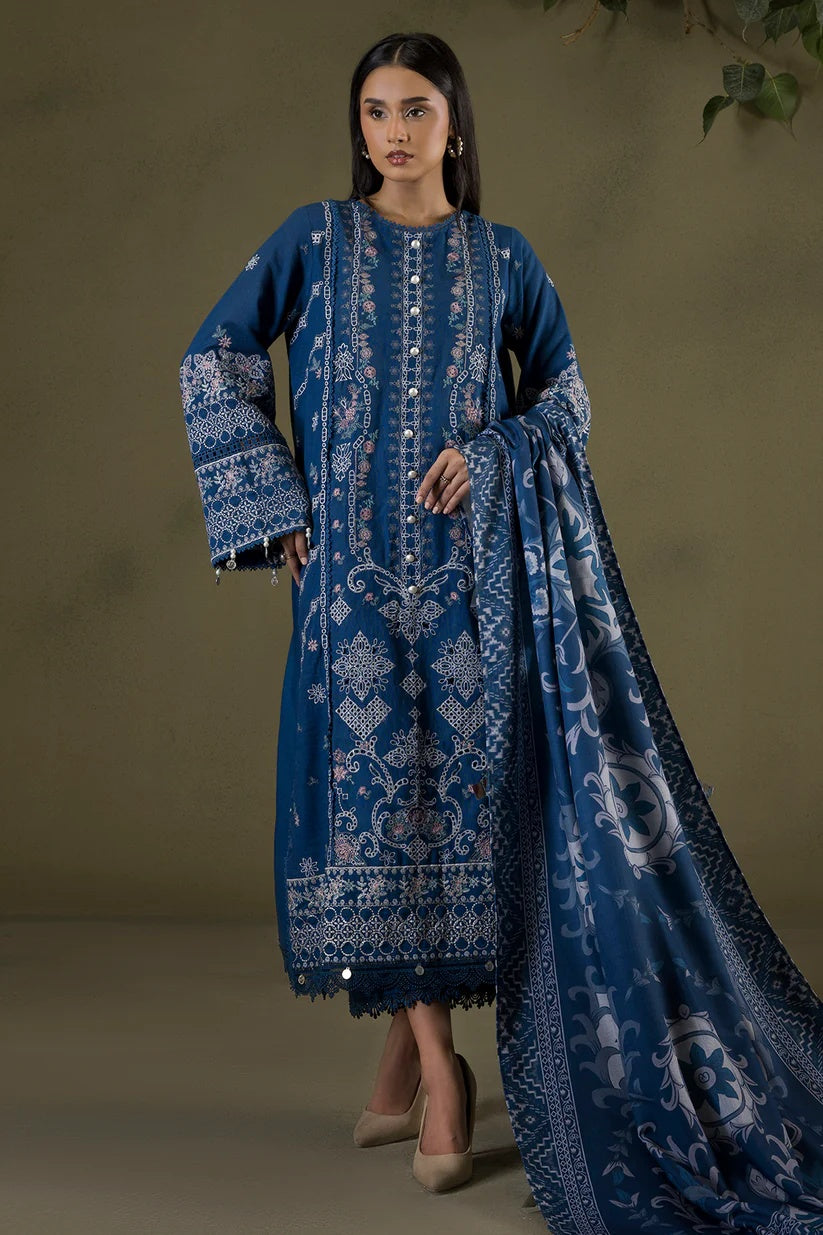 Embroidered Shirt Shalwar Shawl-WUW25E30234