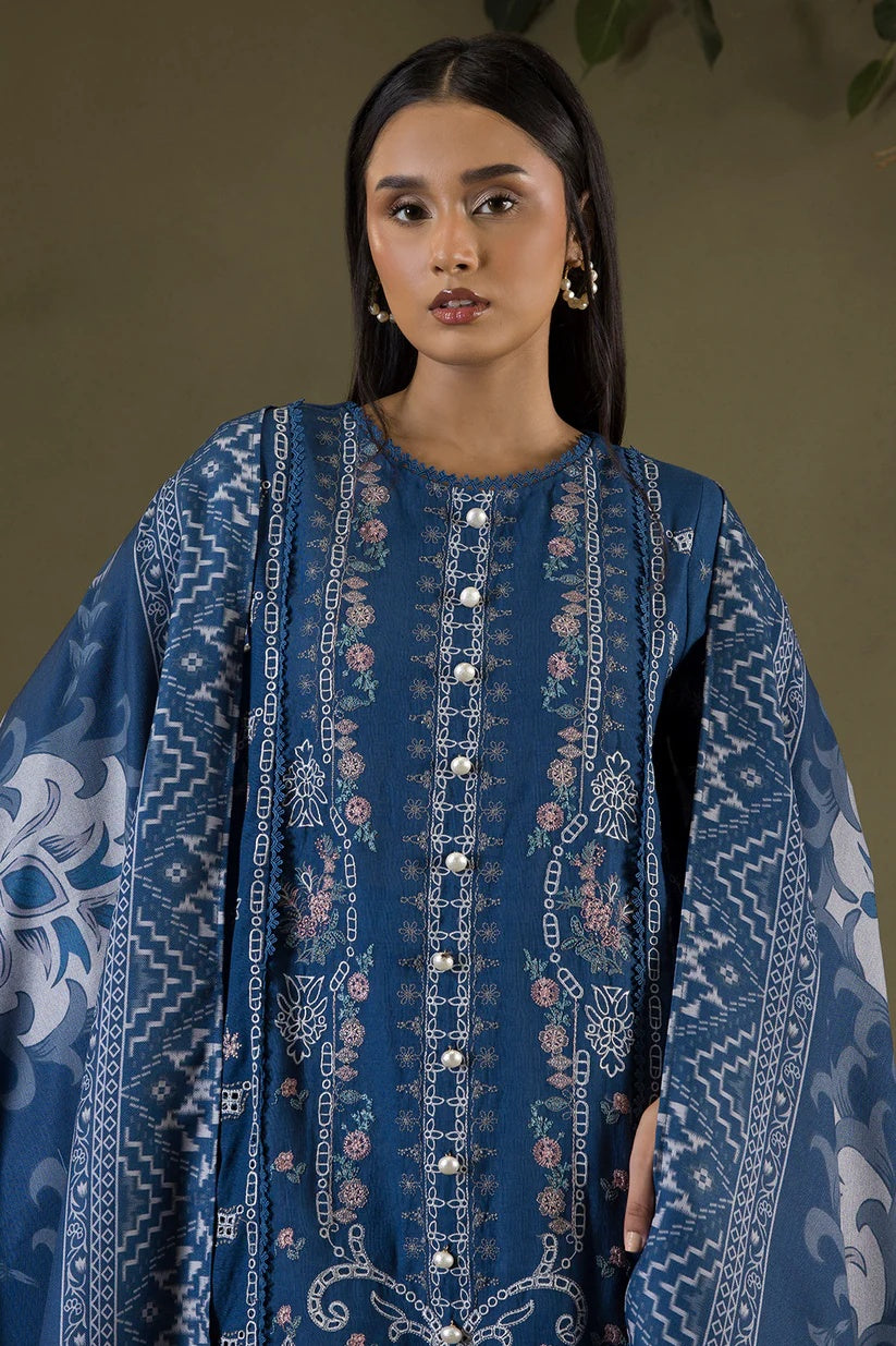 Embroidered Shirt Shalwar Shawl-WUW25E30234