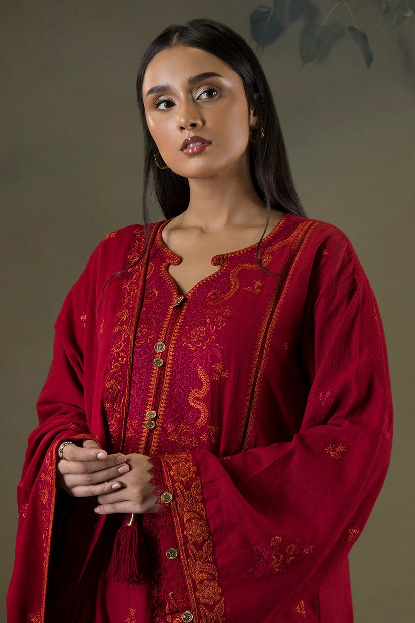 Embroidered Shirt Shalwar Shawl - 0243 WUW25E30243