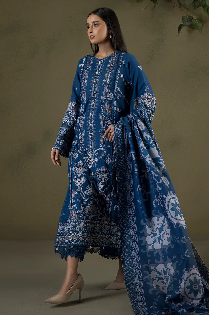 Embroidered Shirt Shalwar Shawl-WUW25E30234