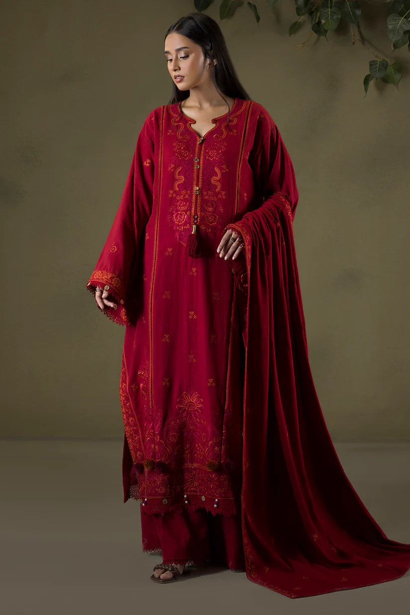 Embroidered Shirt Shalwar Shawl - 0243 WUW25E30243