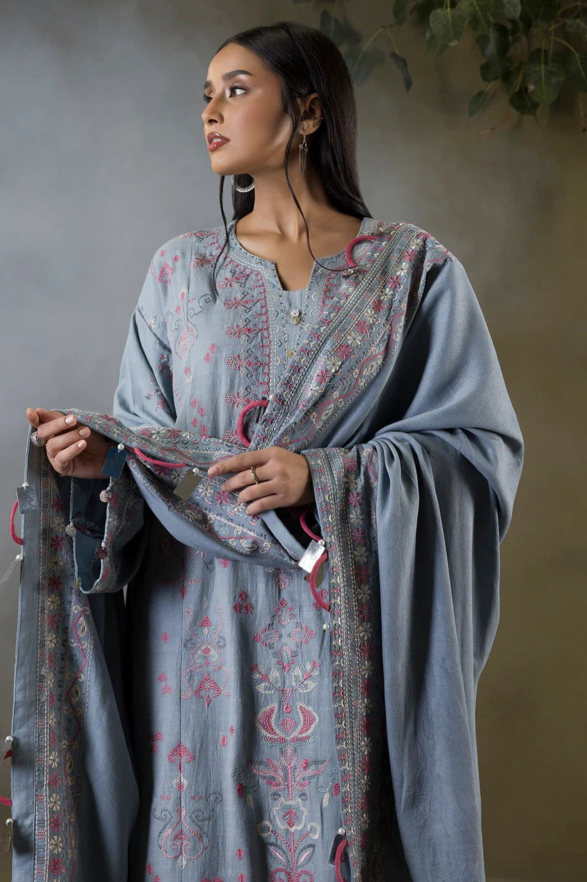 Embroidered Shirt Shalwar Shawl WUW25E30245