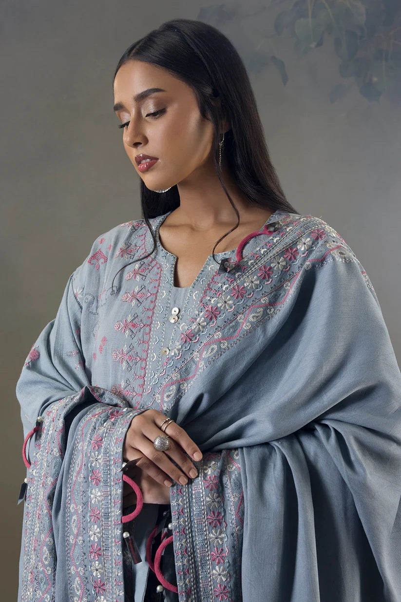 Embroidered Shirt Shalwar Shawl WUW25E30245