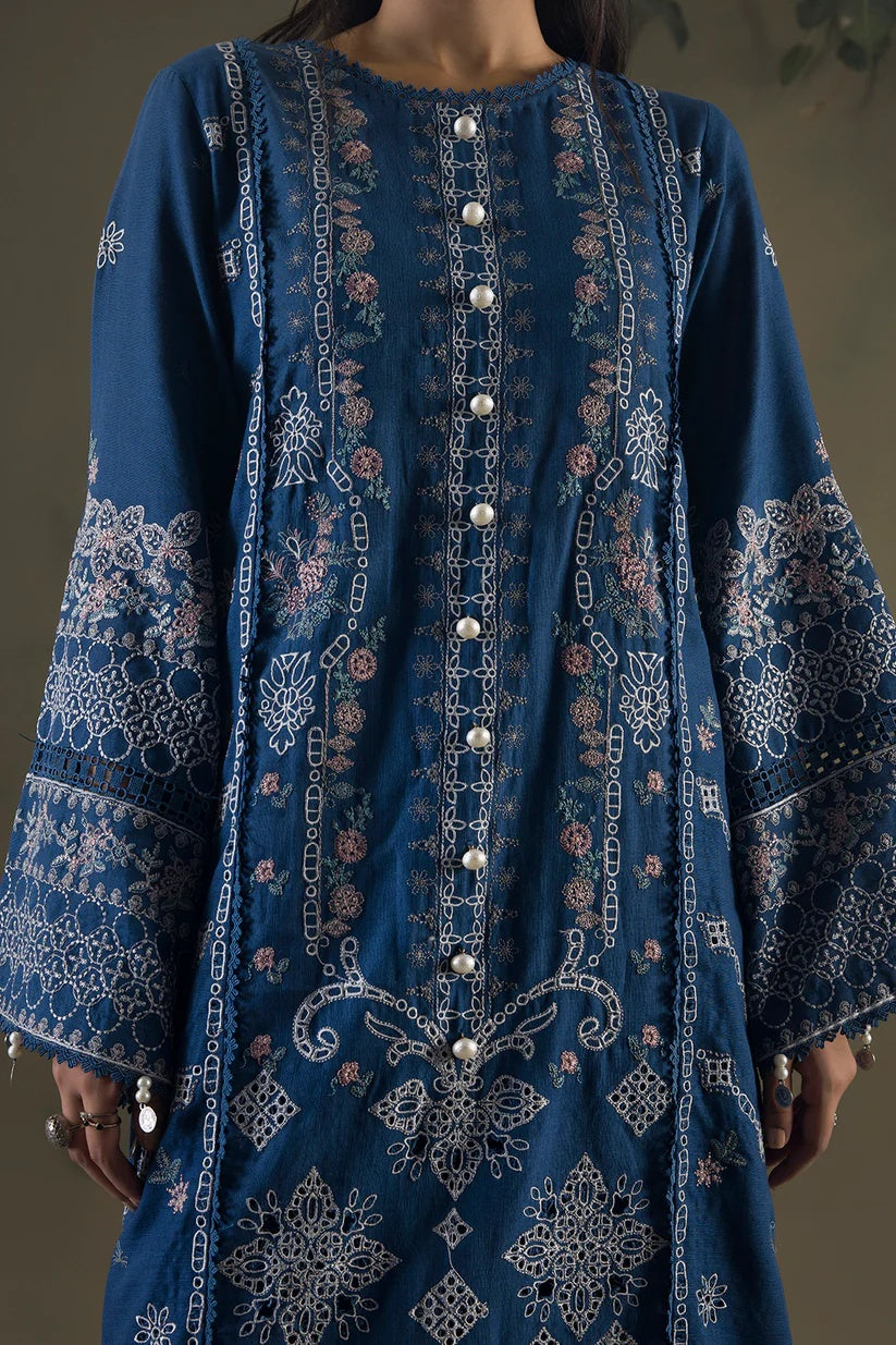 Embroidered Shirt Shalwar Shawl-WUW25E30234