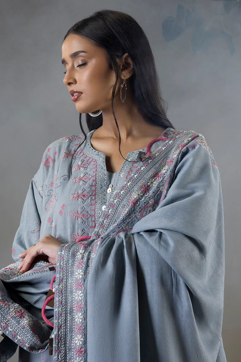 Embroidered Shirt Shalwar Shawl WUW25E30245