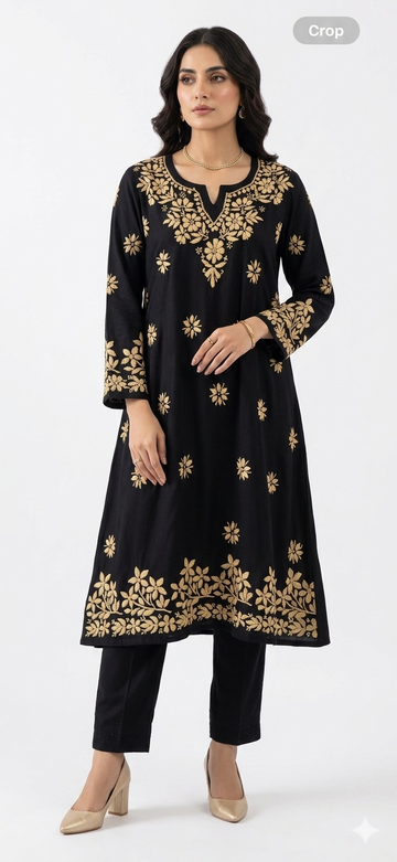 Noir Zahra – Modal Chikankari A-Line Kurta Set