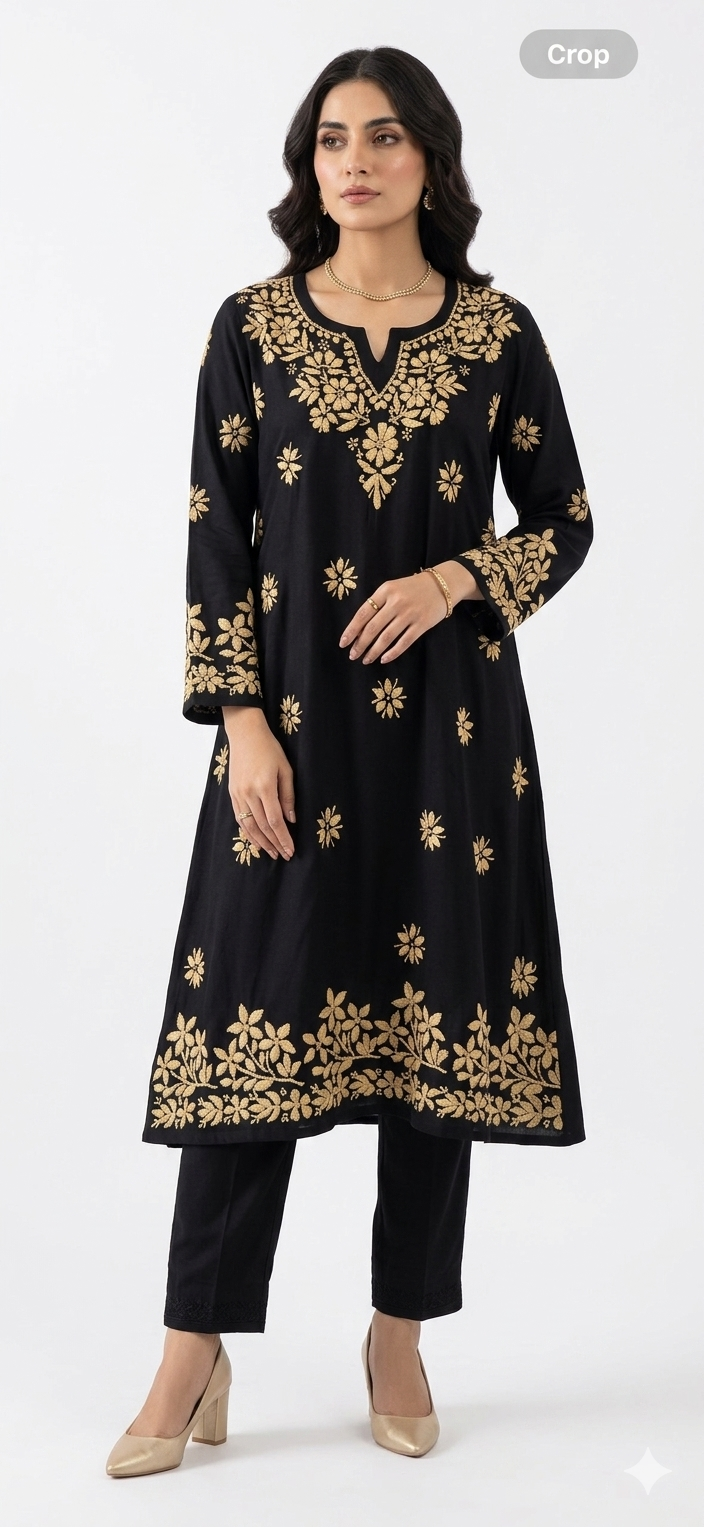Noir Zahra – Modal Chikankari A-Line Kurta Set