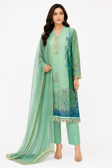 Emerald Grace Korean Raw Silk Suit