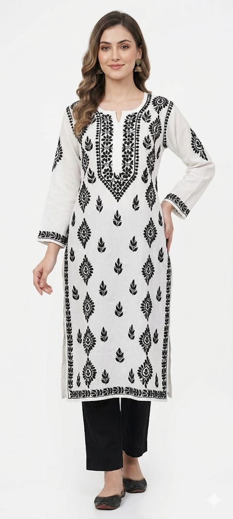 Noor-e-Siyah – Handcrafted Chikankari Kurta