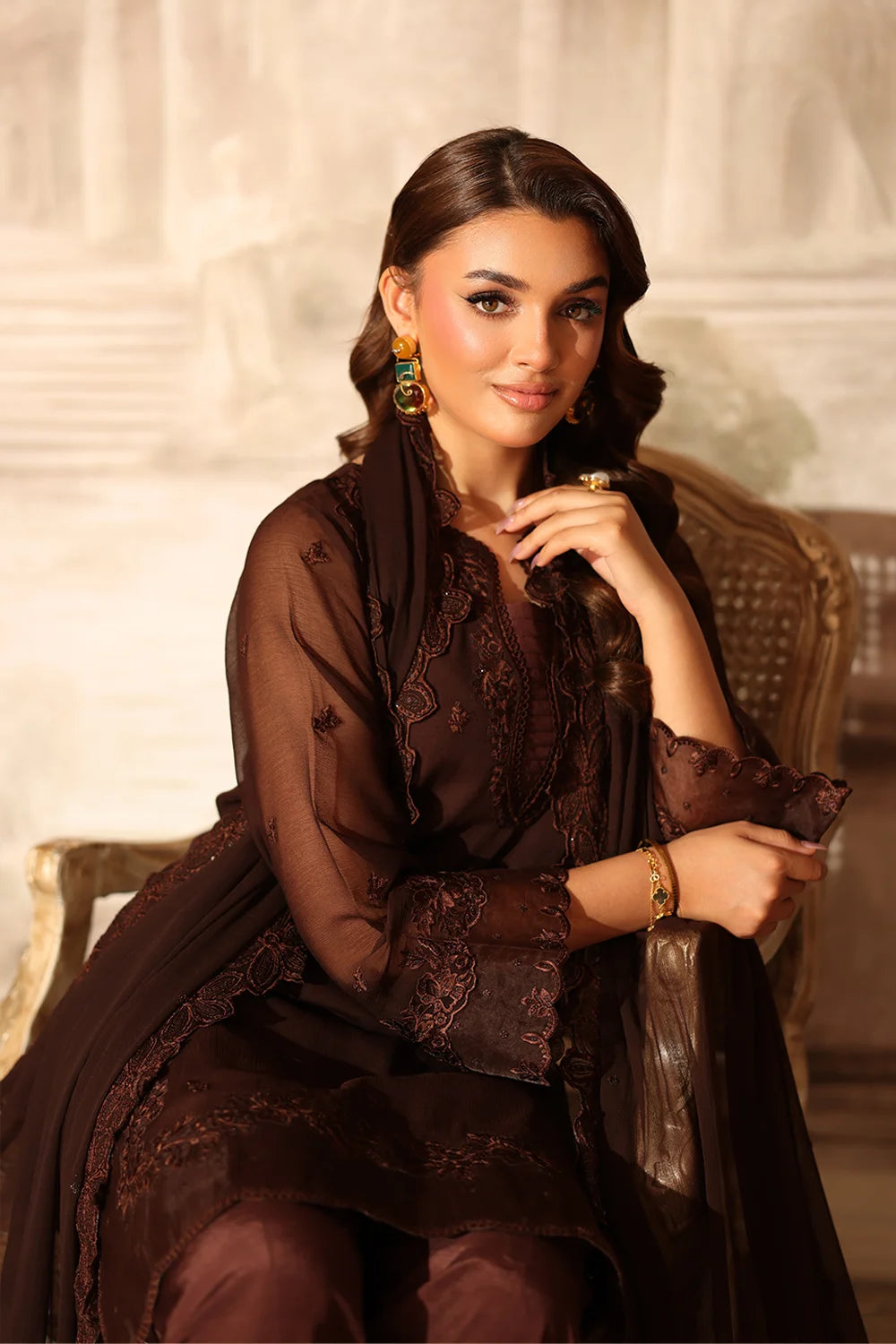 Azure Cocoa Drape Ensembles unstitched Festive 25'