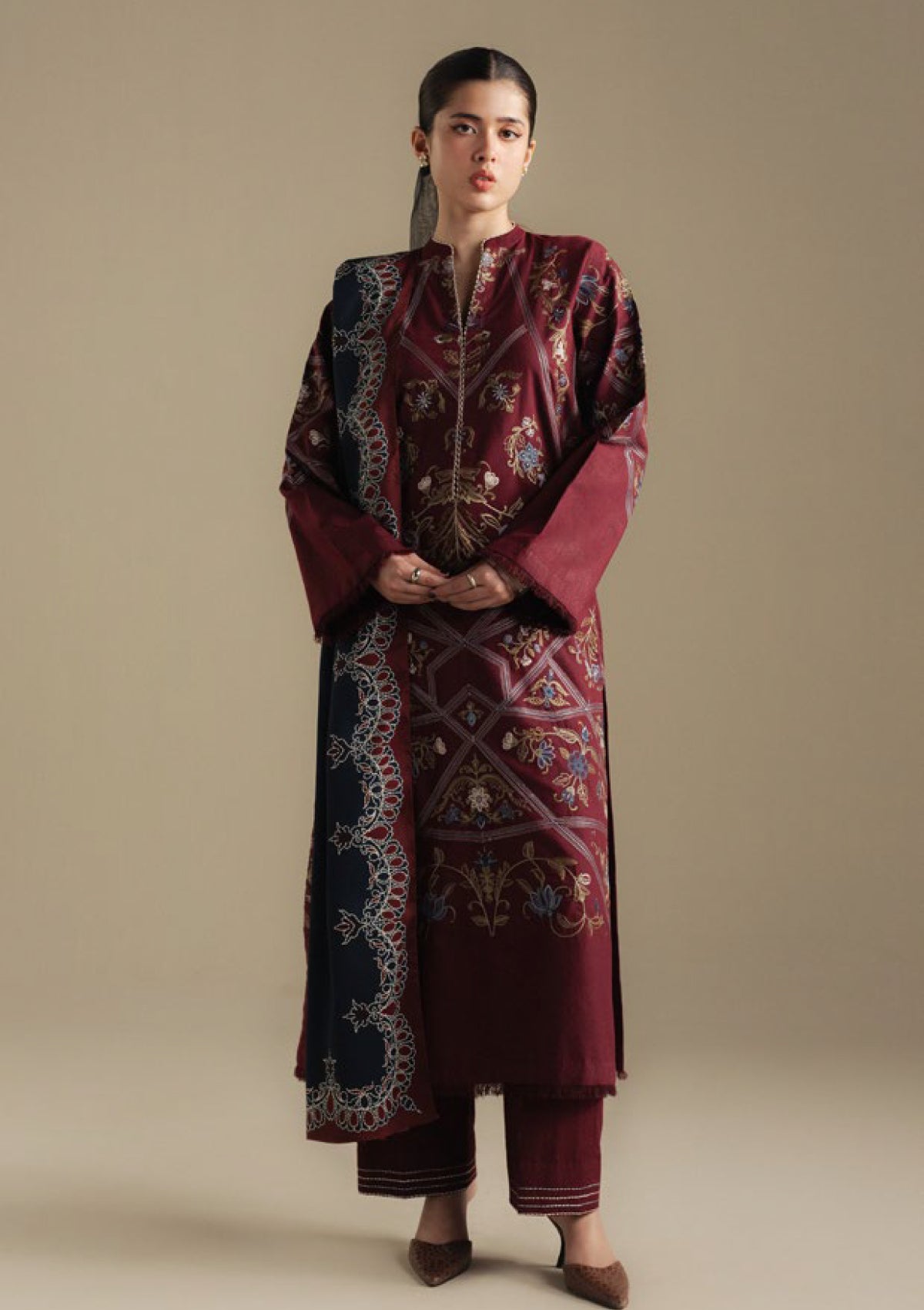 Coco by Zara Shahjahan CORAL-4B Unstitched Winter Collection 25